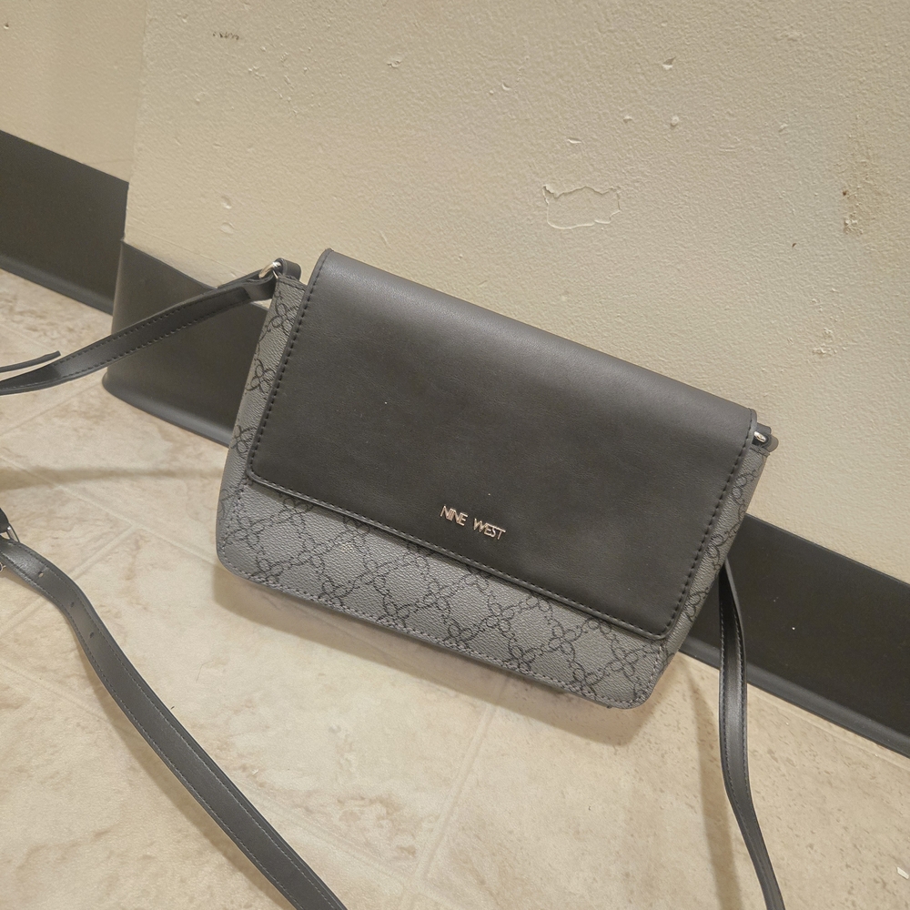 Nine West Black and Gray Crossbody Bag